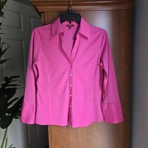 Talbots Bright Pink Button-Down Dress Shirt Size 4